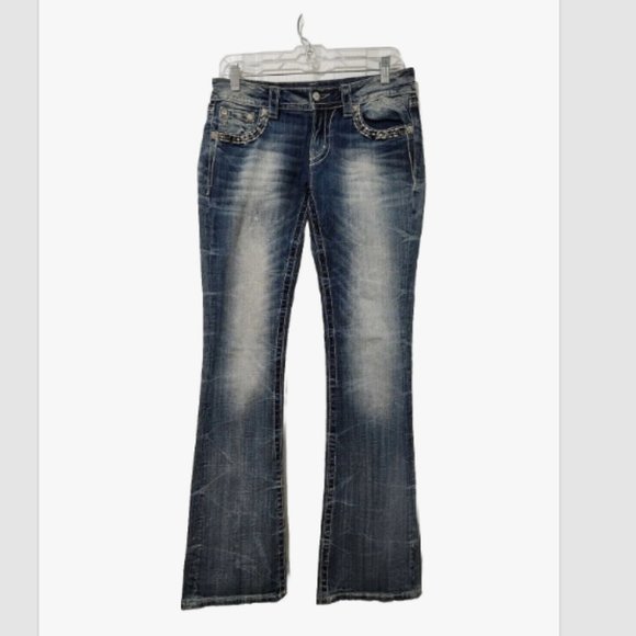 Miss Me Signature Boot Jeans Bootcut Stretch Denim style no: JY7037B - Picture 3 of 16